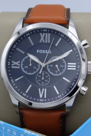 Reloj Cronógrafo Fossil Flynn BQ2125 para Hombre – Correa de Cuero Marrón